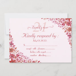 Floral Pink 21st Birthday Kaart
