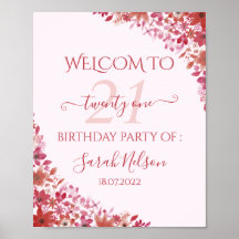 Floral Pink 21st Birthday