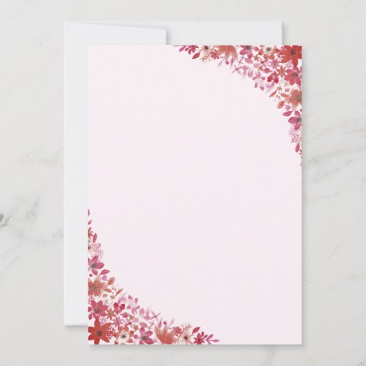 Floral Pink 21st Birthday Uitnodiging (Achterkant)