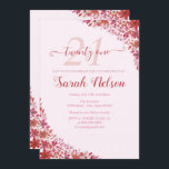 Floral Pink 21st Birthday Uitnodiging<br><div class="desc">Mooie Floral Pink 21ste verjaardag uitnodiging</div>