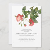  Floral Pink Afstuderen Uitnodiging (Voorkant)