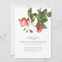  Floral Pink Afstuderen Uitnodiging