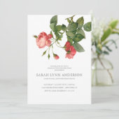  Floral Pink Afstuderen Uitnodiging (Staand voorkant)