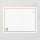 Floral Pink and Green Watercolor Bow Personalized Briefkaart (Achterkant)