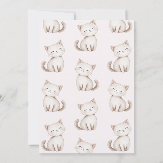 Floral Pink Are You Kitten Me Baby shower Kaart (Achterkant)