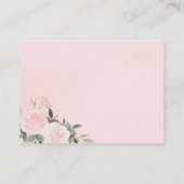 Floral Pink Baby shower Diaper Raffle Informatiekaartje (Achterkant)