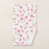 Floral Pink Bath Towelset Bad Handdoek (Handdoek)