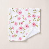 Floral Pink Bath Towelset Bad Handdoek (Wasdoekje)