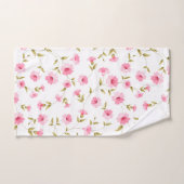 Floral Pink Bath Towelset Bad Handdoek (Handdoek)