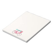 Floral Pink Bike Monogram Notitieblok (Linkerzijde)