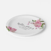 Floral Pink Birthday Party Papieren Bordje (Gekanteld)