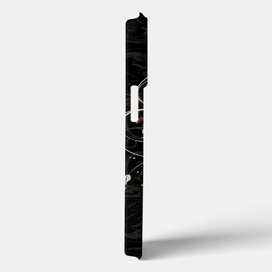 Floral Pink Black Elegant  Monogram Script Case-Mate iPhone Case (Achterkant / Rechts)