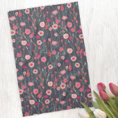 Floral Pink Black Pattern Theedoek