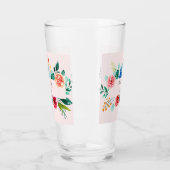 Floral Pink Bloemenmeisje Weddenschap Glass Cup Glas (Links)