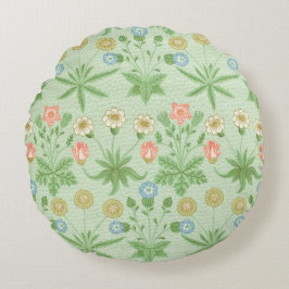  Floral Pink Blue William Morris Daisy Rond Kussen