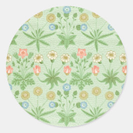  Floral Pink Blue William Morris Daisy Ronde Sticker