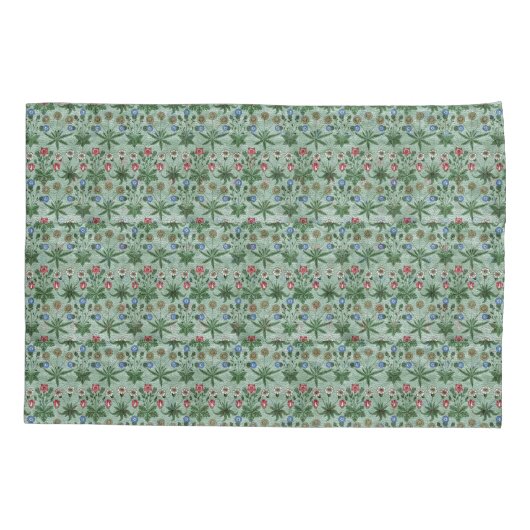 Floral Pink Blue William Morris Kussensloop (Achterkant-Links)