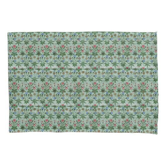  Floral Pink Blue William Morris Kussensloop (Voorkant-Links)