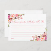 Floral Pink Blush Baby shower Advice Kaart (Voorkant / Achterkant)