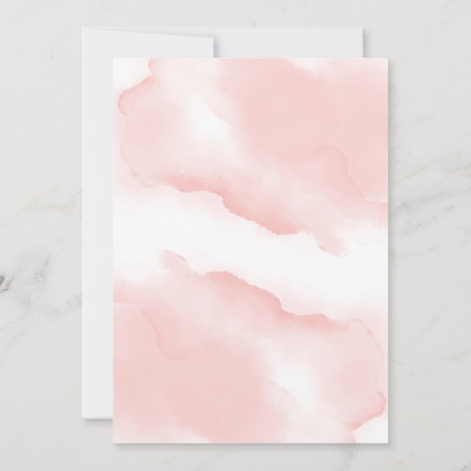 Floral Pink Blush Baby shower Invitation Girl Kaart (Achterkant)