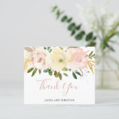 Floral Pink Blush Budget Weddenschap Hartelijk dan (Staand voorkant)