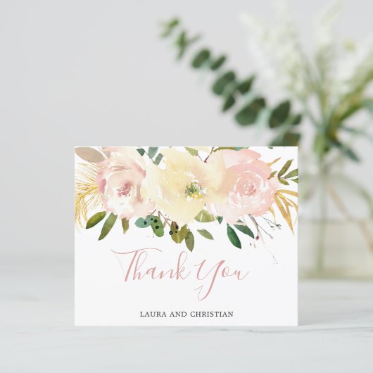 Floral Pink Blush Budget Weddenschap Hartelijk dan (Staand voorkant)