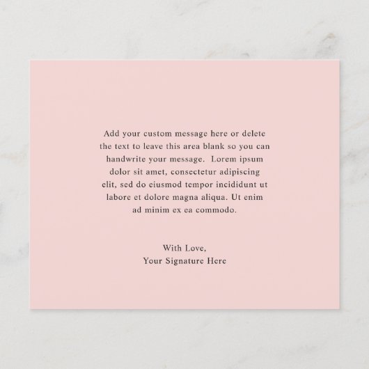 Floral Pink Blush Budget Weddenschap Hartelijk dan (Achterkant)