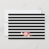 Floral Pink Blush Gold Black RSVP Weddenschap (Achterkant)