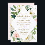 Floral Pink Blush Gold Sweet Sixteen Invite Kaart<br><div class="desc">modernere bloemetjeszweet zestien uitvindingen in de Little Bayleigh Store.</div>