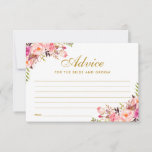 Floral Pink Blush Gold Wedding Advice Kaart<br><div class="desc">Waterverf Floral Pink Blush Gold Wedding Advice Kaart</div>