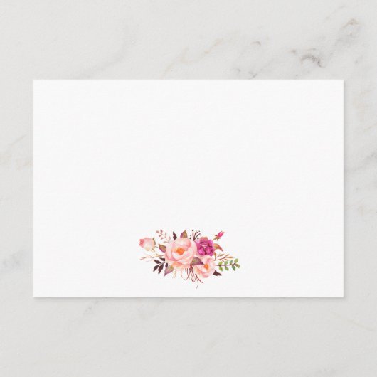 Floral Pink Blush Vrijgezellenfeest Advice Kaart (Achterkant)