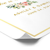 Floral Pink Blush Wedding Gold Treat Poster (Hoek)