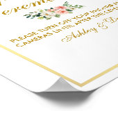 Floral Pink Blush Wedding Gold zonder stopcontact Poster (Hoek)