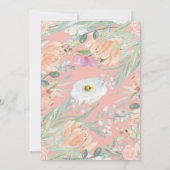 Floral Pink Boerderij Waterverf Kaart (Achterkant)