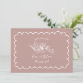 Floral Pink Botanical Bewaar de datumfoto Save The Date (Staand voorkant)