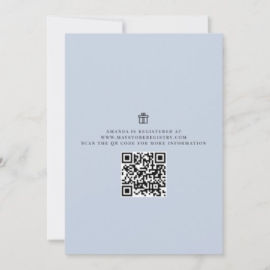 Floral Pink Botanical Cherry Blossom QR Code Kaart (Achterkant)