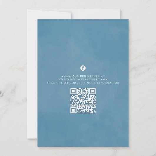 Floral Pink Botanische  Elegant Roos QR Code Kaart (Achterkant)