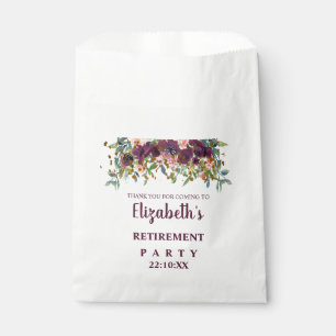 Floral Pink, Bourgogne en Glitter Retirement Party Bedankzakje