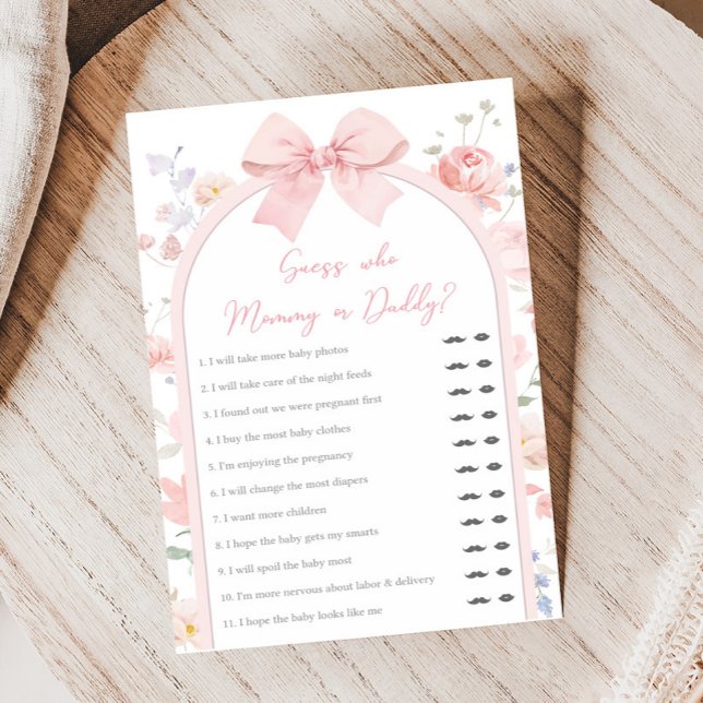 Floral Pink Bow Baby in Bloom Shower Guess Game (Creator heeft geüpload)