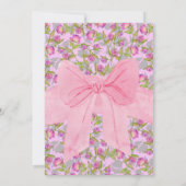  Floral Pink Bow Baby shower Kaart (Achterkant)