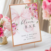 Floral Pink Bow Bouquet Bar Poster