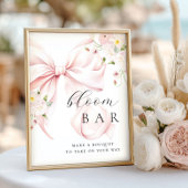 Floral Pink Bow Bouquet Bar Poster