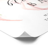 Floral Pink Bow Bouquet Bar Poster (Hoek)