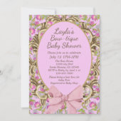 Floral Pink Bow Boutique Baby Girl Shower Kaart (Voorkant)