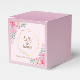 Floral Pink bruiloft Favor Box Bedankdoosjes