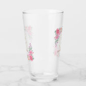 Floral Pink bruiloft Glas (Links)