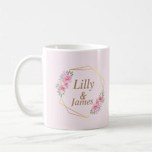 Floral Pink bruiloft Koffiemok