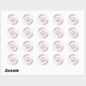 Floral Pink bruiloft Ronde Sticker (Vel)
