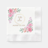 Floral Pink bruiloft Servet (Voorkant)