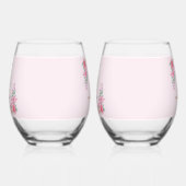 Floral Pink bruiloft Wijnglas Zonder Voet (Links)